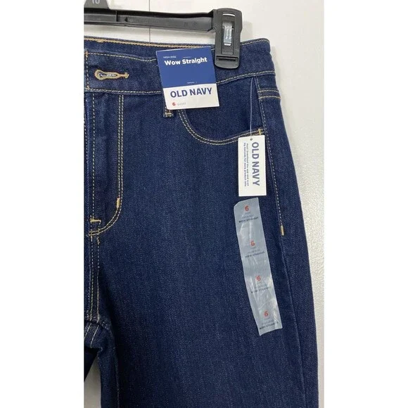 Old Navy NWT Wow Straight Med Rise Denim Jeans Womens Size 6 Short  Retro Y2K - Picture 4 of 6